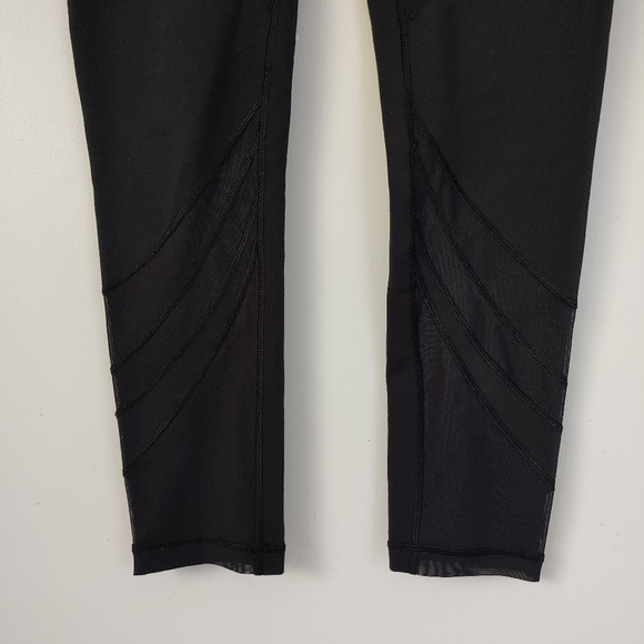 Ivivva Lululemon Rhythmic Tights Leggings High Low Mesh Size 14 Black - Picture 9 of 15